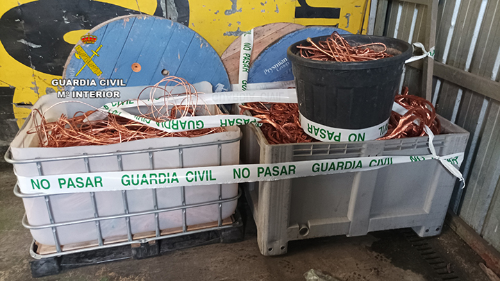 Criminal organisation dismantled for theft of more than 15 tons of copper cable