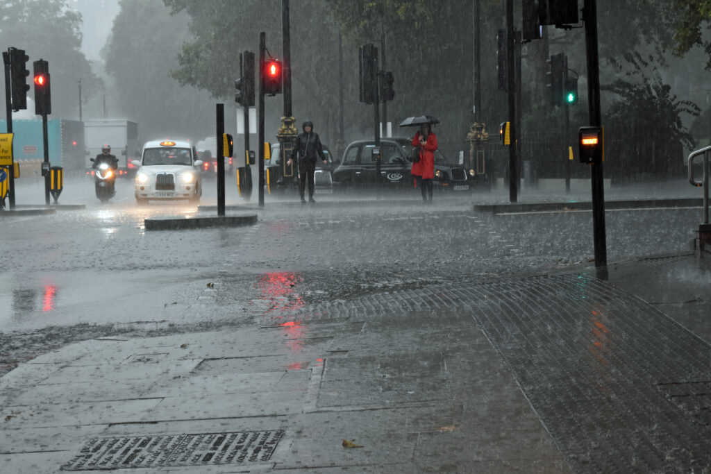 Watch London being battered by 'biblical rain' as the UK is hit with 'worst ever' thunderstorm