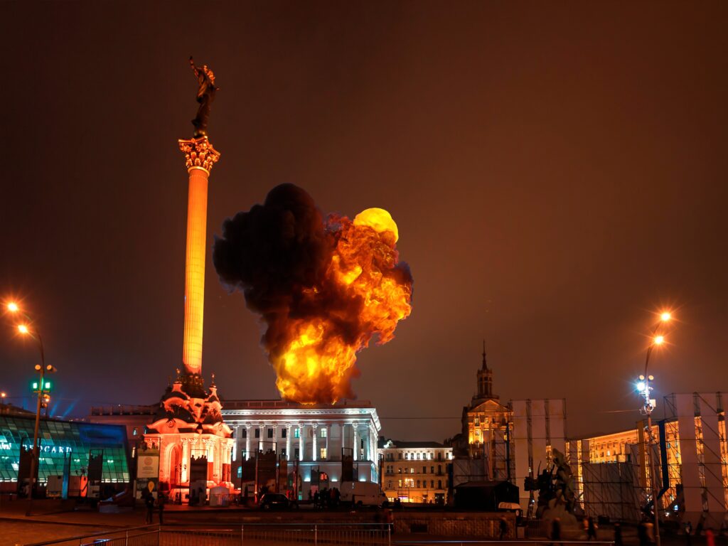Ukraine blasted by 'about 10' huge explosions as missile strikes hit Kyiv