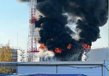 BREAKING UPDATE: Fire at oil depot in Russia's Belgorod result of Ukrainian shelling