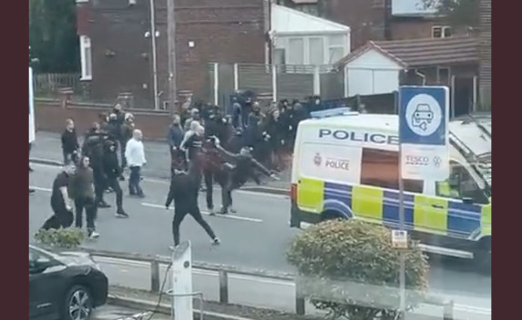 WATCH: Oldham and Wrexham fans clash before National League match