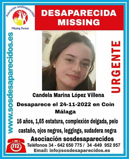MISSING: Please help find 16-year-old Candela missing since Thursday