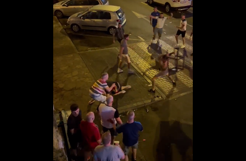 WATCH - Wales and England supporters in pitched battle on the streets of Tenerife