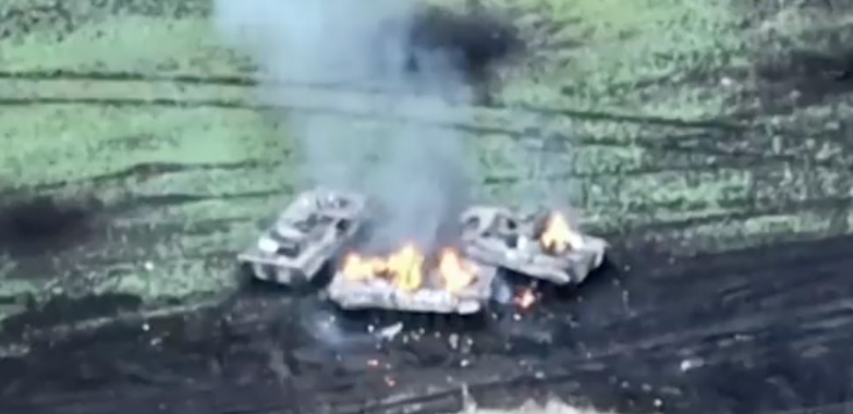 WATCH: Russian BMP-2s destroyed by 120-mm mortar fire from Ukraine's SBU Special Forces "A" in Kharkiv