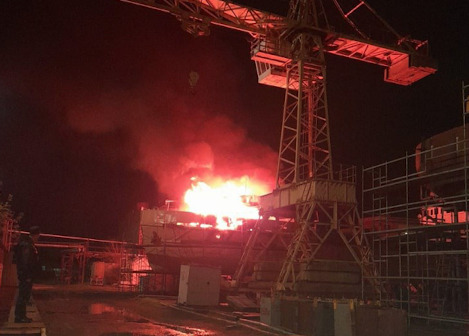 UPDATE: Ship carrying "Iranian drones" caught fire in Russia's Astrakhan