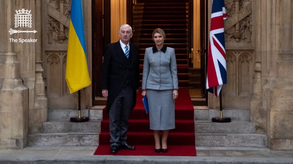 WATCH: Ukrainian First Lady Olena Zelenska gives talk to UK Parliamentarians
