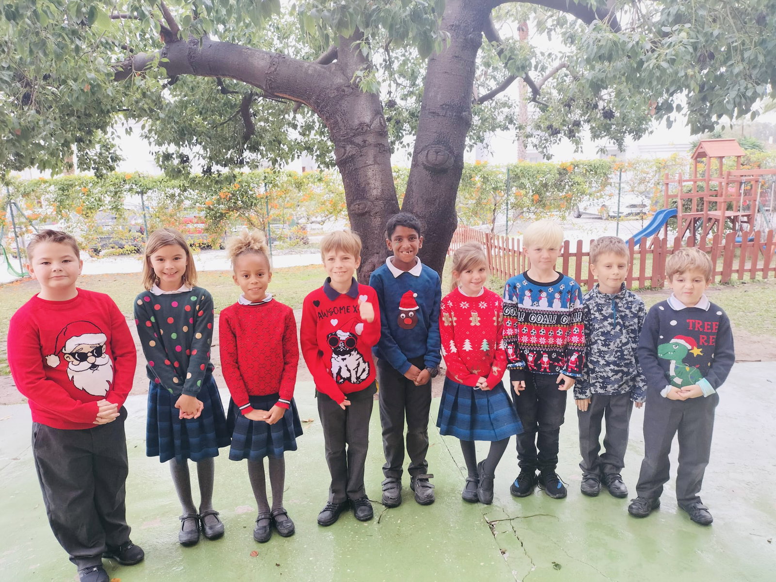 Christmas jumper fun in Estepona for Save the Children Charity