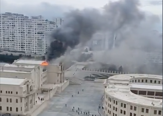 WATCH: HUGE fire at State Border Service Academy in Baku, Azerbaijan