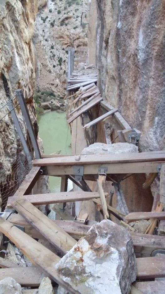 Malaga's Caminito del Rey forced to close after landslides destroy wooden walkway