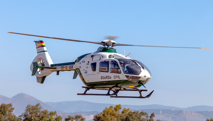 Image of a Guardia Civil helicopter.