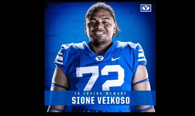 American football star Sione Veikoso killed aged 22 in Hawaii after 15-foot wall collapses on him