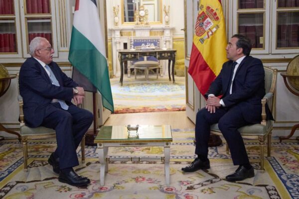 Spanish Foreign Minister José Albares meets with Palestinian Foreign Minister Riad Al Malki