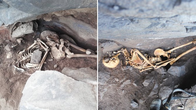 Skeletons of six people, some handcuffed, discovered in a cave in the town of Gáldar on Gran Canaria
