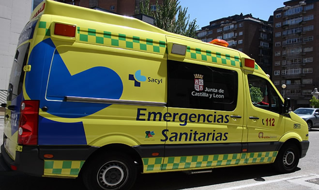 Image of a Sacyl ambulance in Castile and Leon.