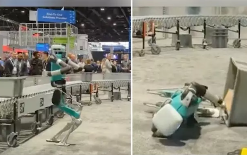 Robot falls over after 20 hours work