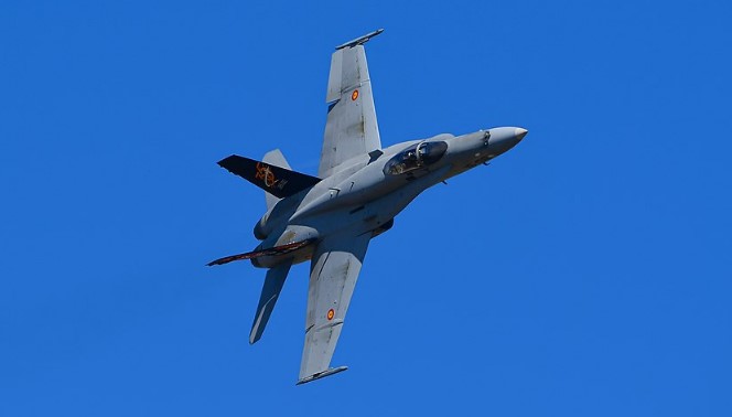 Image of Spanish Air Force F-18 Hornet.