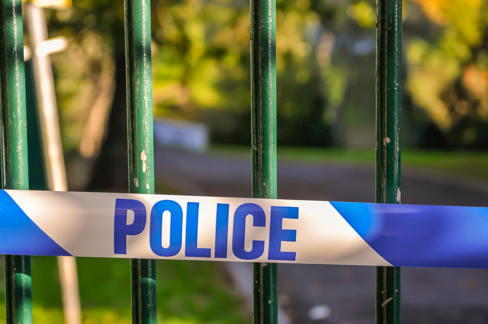 Police cordon around a park in UK