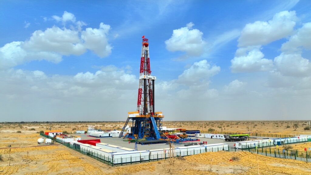 The drilling machinery in the Tarim Basin, China.