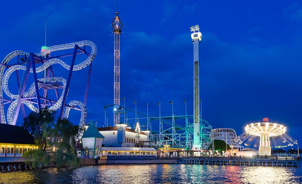 Image of Gröna Lund amusement park in Stockholm, Sweden.