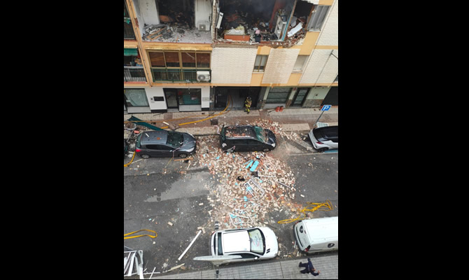 Image of the explosion in Badajoz, Extremadura.