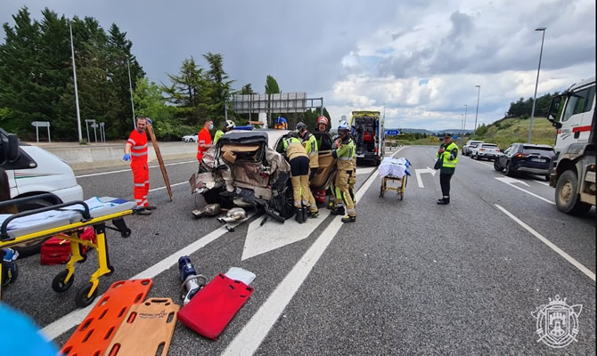Image of the traffic accident in Burgos.