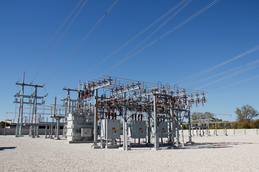 Image of an electricity grid power sub-station.