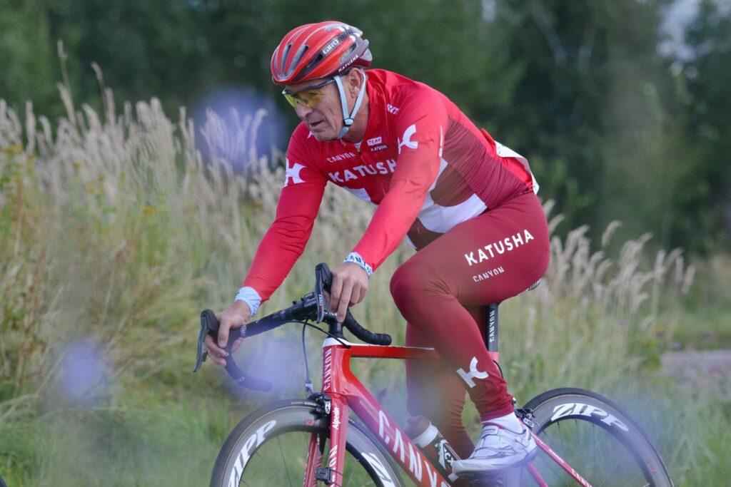 Igor Makarov riding a bike