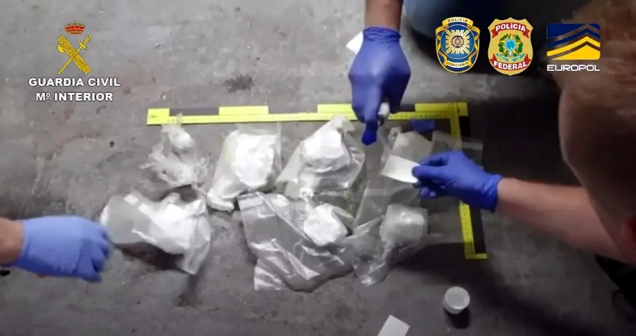 Image of drugs seized in police raids in Portugal and Spain.