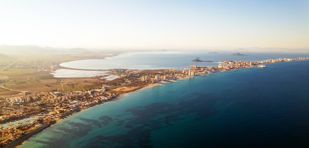 Aerial,Picturesque,Panoramic,Horizontal,Image,,Drone,Point,Of,View,mar menor