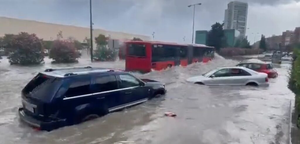 Image of the flooding in Zaragoza.