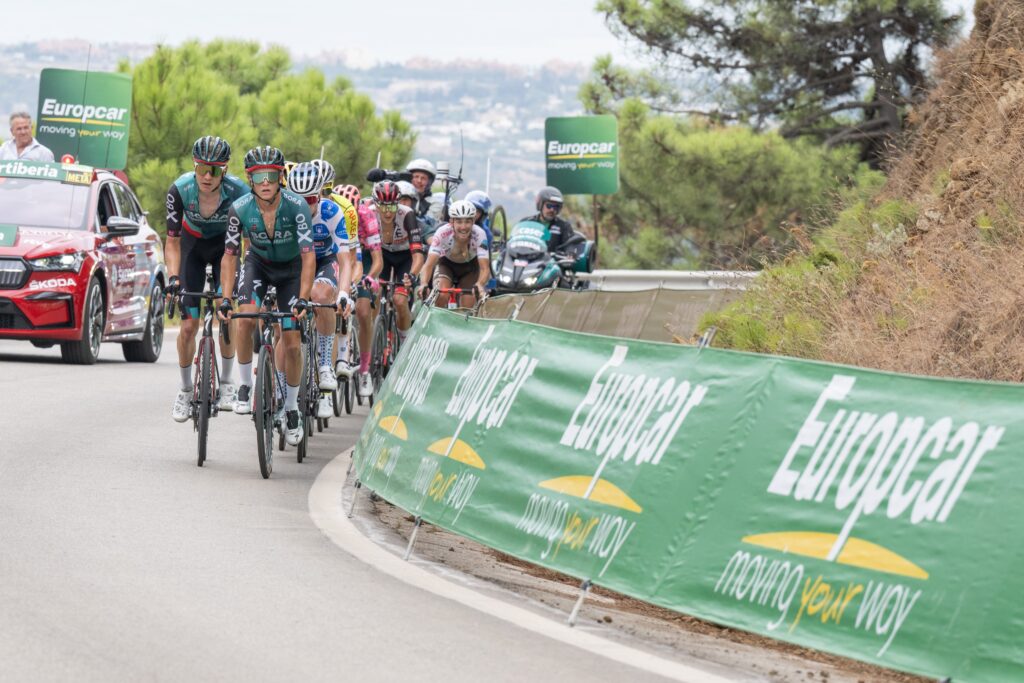 Cyclists racing in La Vuelta de Espana