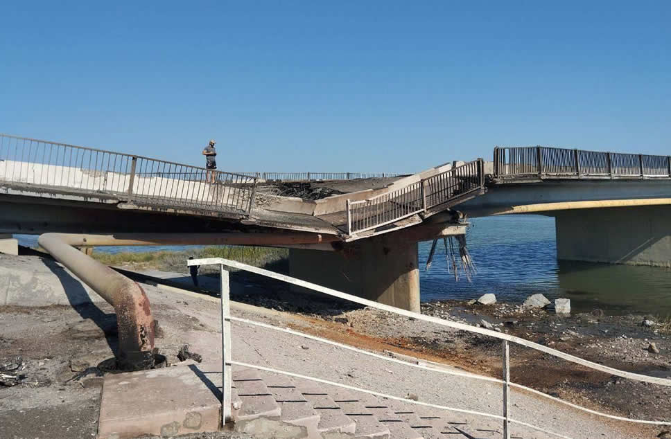 Image of the Chongar bridge on the Crimean peninsula.