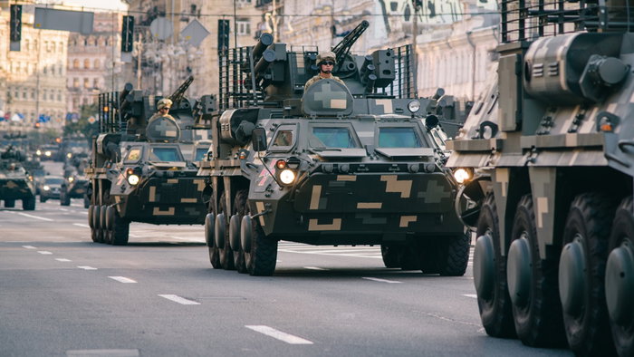 Kyiv,,Ukraine,-,August,20,,2021:,Rehearsal,Of,Military,Parade