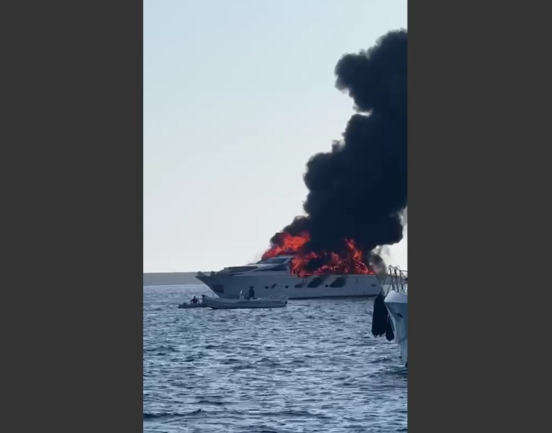 A Yacht On Fire