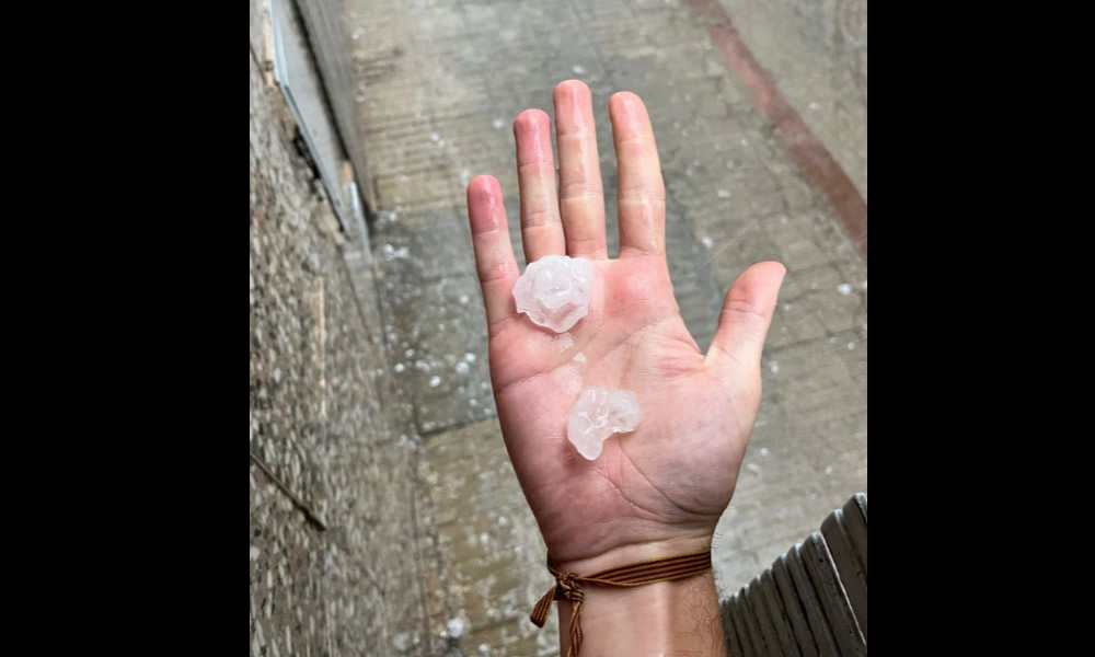Image of hailstones that fell in the Valencian Community.