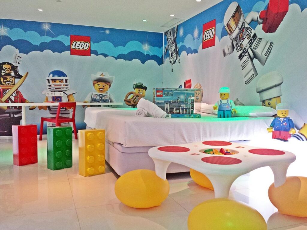 hotel room themed for Lego