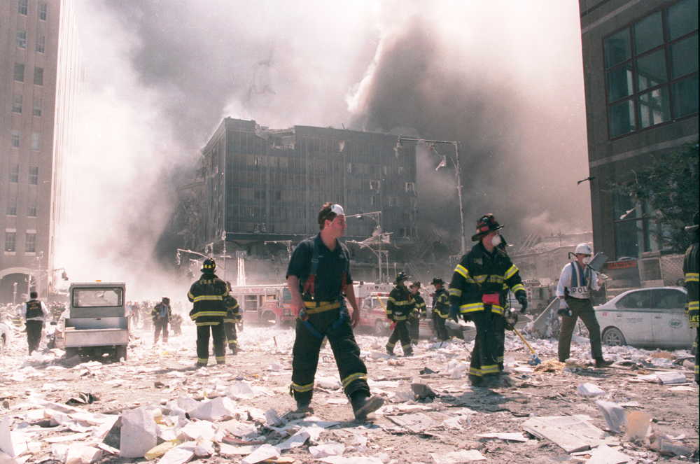 Image of New York City firefighters on 9/11.