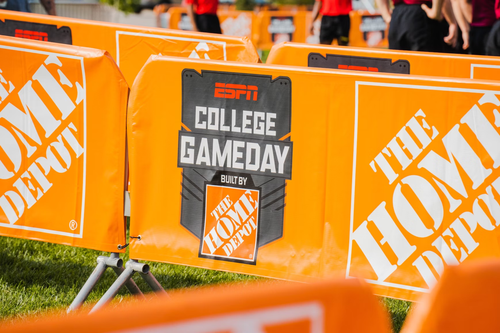Orange side billboards at a tournament for college gameday