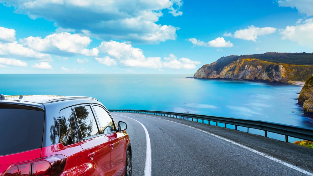 Buy a Car in Almería , a SEAT or Skoda driving with sea views