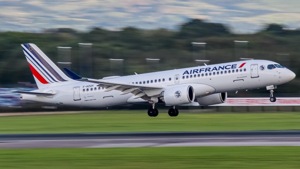 Air France plane forced into emergency landing at Madrid Airport.