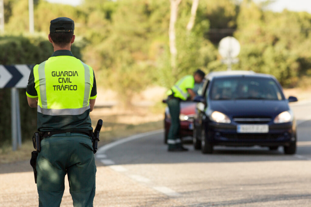 Image of Guardia Civil traffic police officers in Spain.