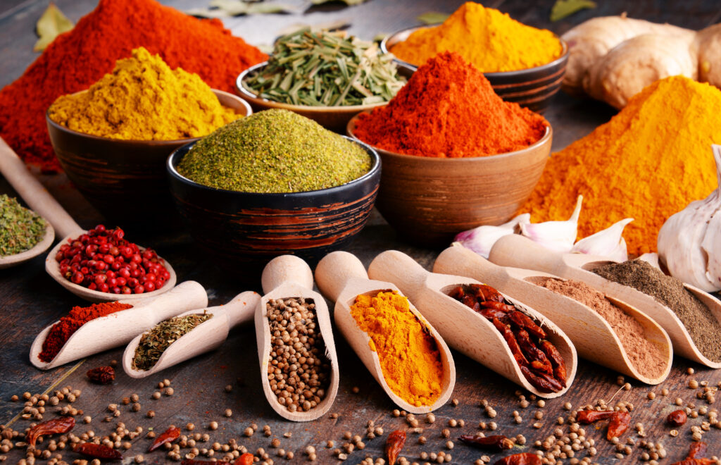 ariety,Of,Spices,And,Herbs,On,Kitchen,Table.
