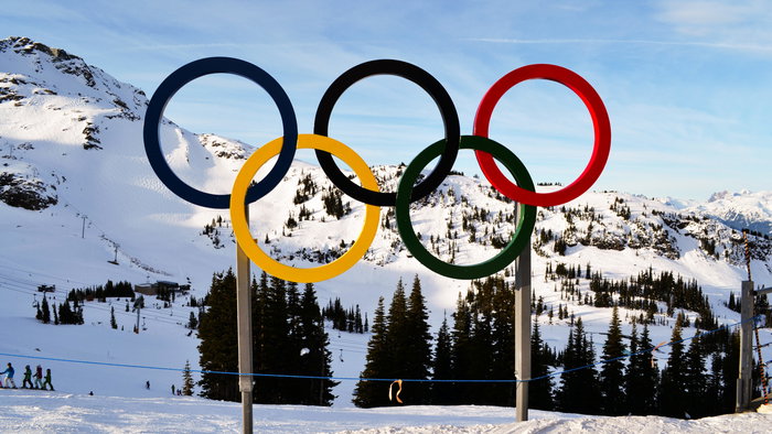 Image of the Winter Olympics logo in Canada.