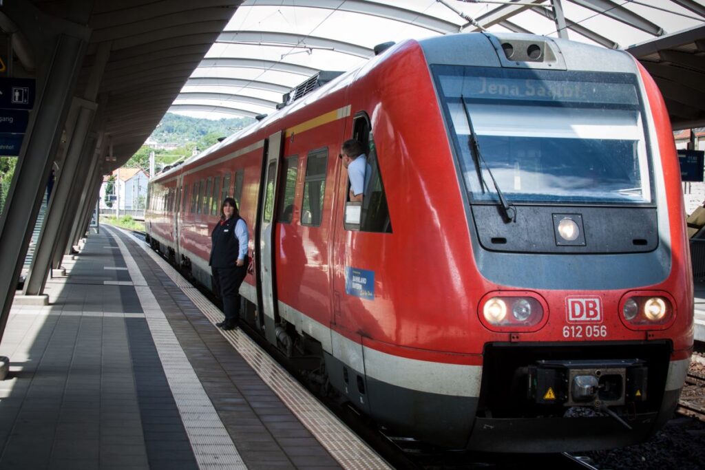 Red Deutsche Bahn train