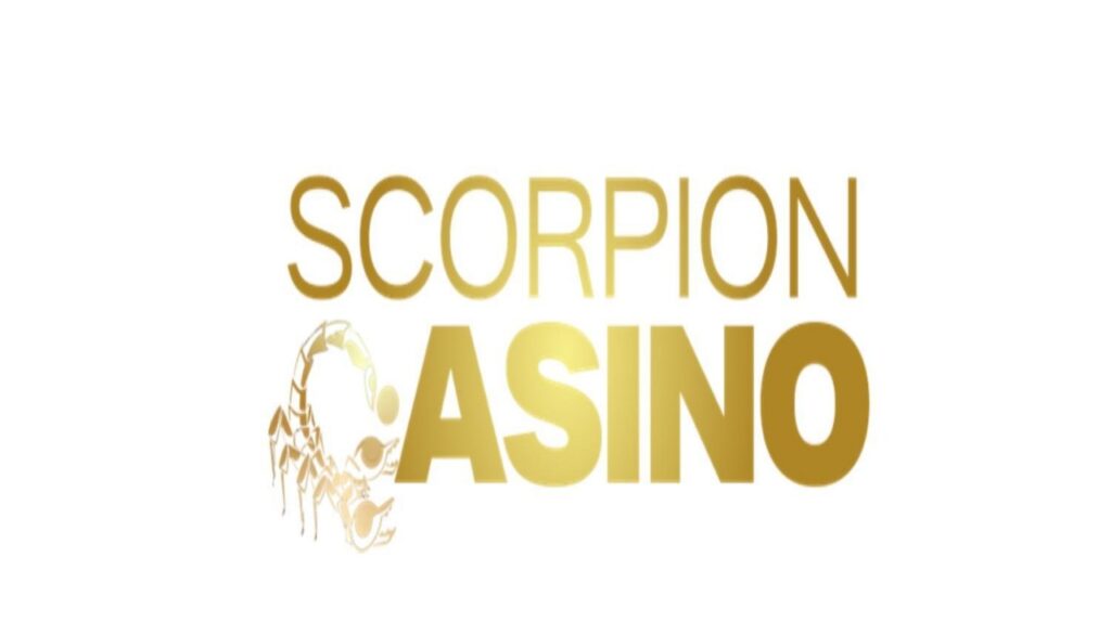 Gold Lettering for Scorpion Casino the C is gold Scorpion