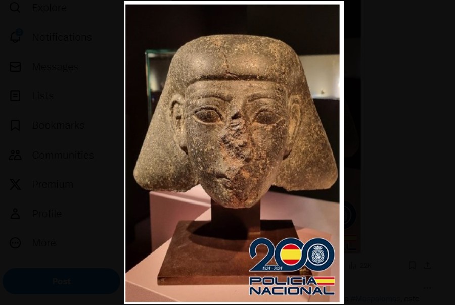 Ancient sculpture recovered from Spanish dealer.