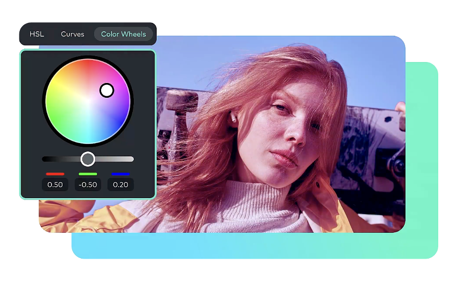 Filmora’s AI color palette to create consistent ad videos