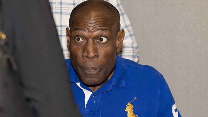 Frank Bruno MBE, British former heavyweight boxing champion, signs autographs for fans at Collectormania 23, back in 2015.