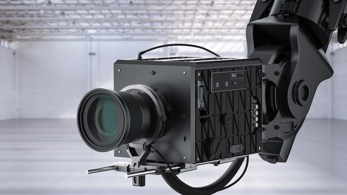 Close-up of a mounted AI traffic or surveillance camera in an industrial-style setting.