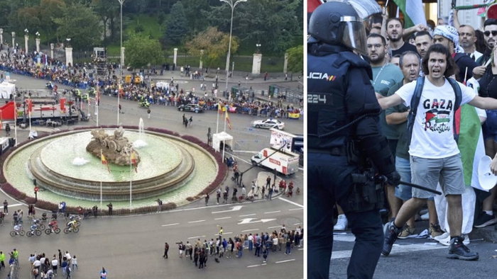 Protestors shut down cycle race.